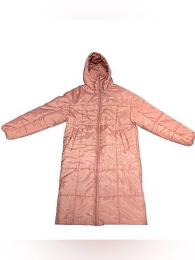 Nike Long Hooded Puffer Coat - Dusty Rose Sz S